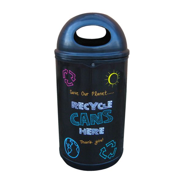 Classic Recycling Bin with Blackboard Graphics 90 Litre