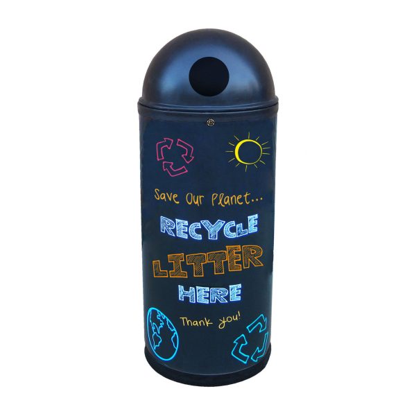 Slimline Classic with Blackboard Recycling Graphics 52 Litre