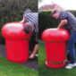 Mushroom Litter Bin with Owl Graphics 90 Litres