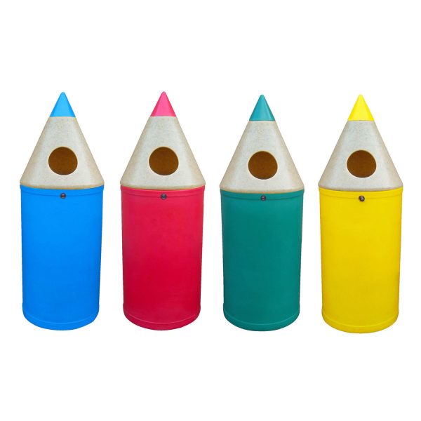 Set of 4 Plain Micro Pencil Litter Bins