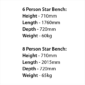 6 and 8 Person Star Bench
