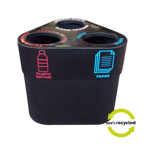 Tressis Recycling Bin with Three Apertures