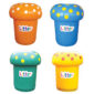 Set of 4 Mushroom Litter Bins with Spots & Litter Letters